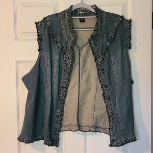 VENEZIA by LANE BRYANT BLUE JEAN DENIM VEST JACKET 26/28